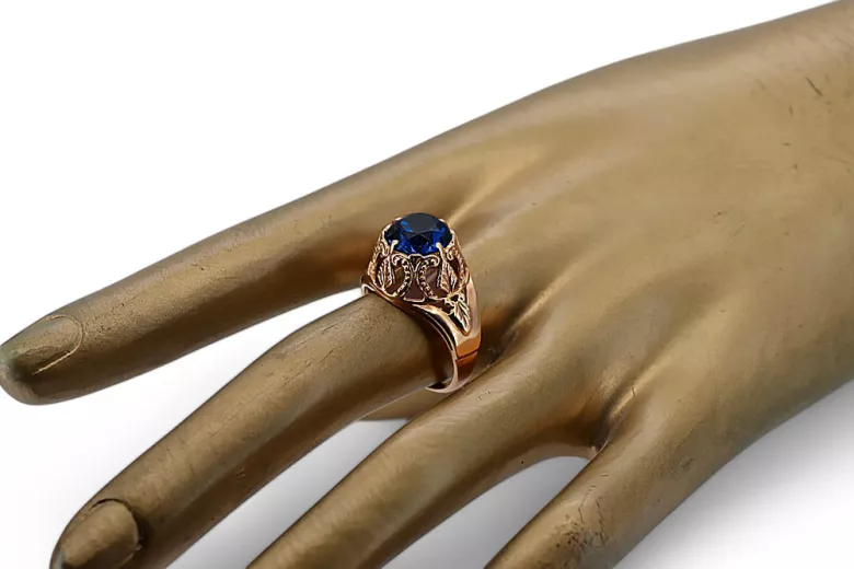 Vintage Sapphire Ring Original Vintage 14k Produkt z Pink Gold VRC080R